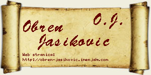 Obren Jasiković vizit kartica